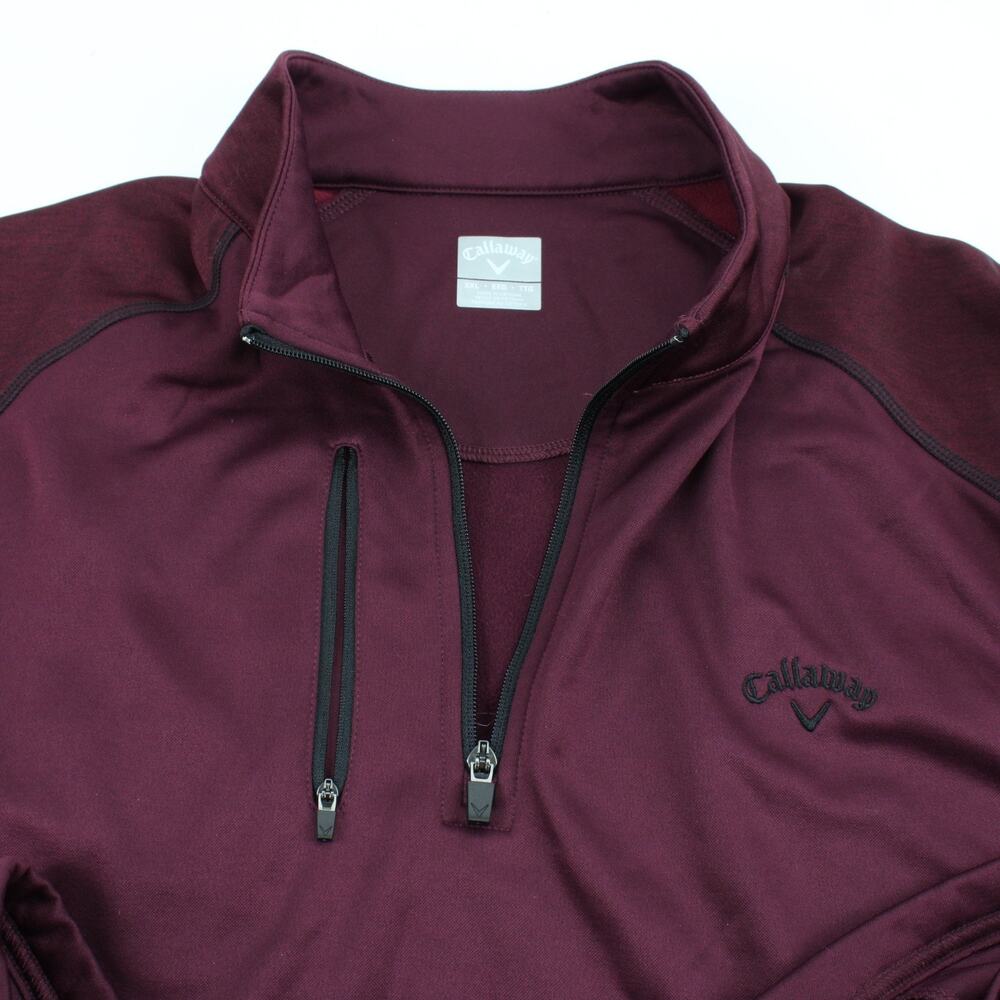 Callaway Quarter Zip Long Sleeve Pullover Men 2XL Purple Golf Mock Neck Tagless - Picture 7 of 10